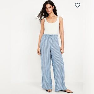Old Navy Blue Striped Wide-Leg Pants